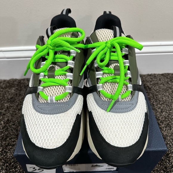 Dior x Kim Jones B22 Olive Green & White Sneakers - Picture 9 of 10
